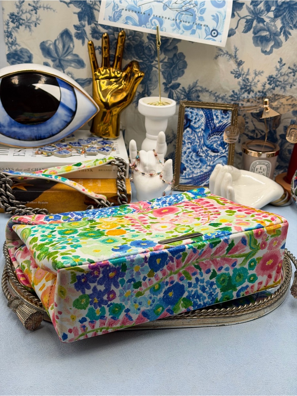 🆕 KURT GEIGER LONDON 🧿 NWOT Floral Couture Kensington Bag, Bright Floral Print - Picture 8 of 16